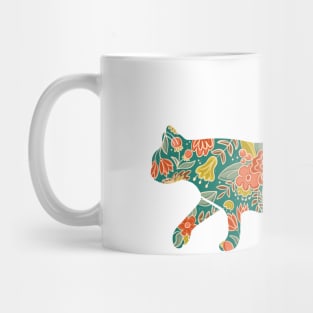 Floral cat botanical cat silhouette Mug